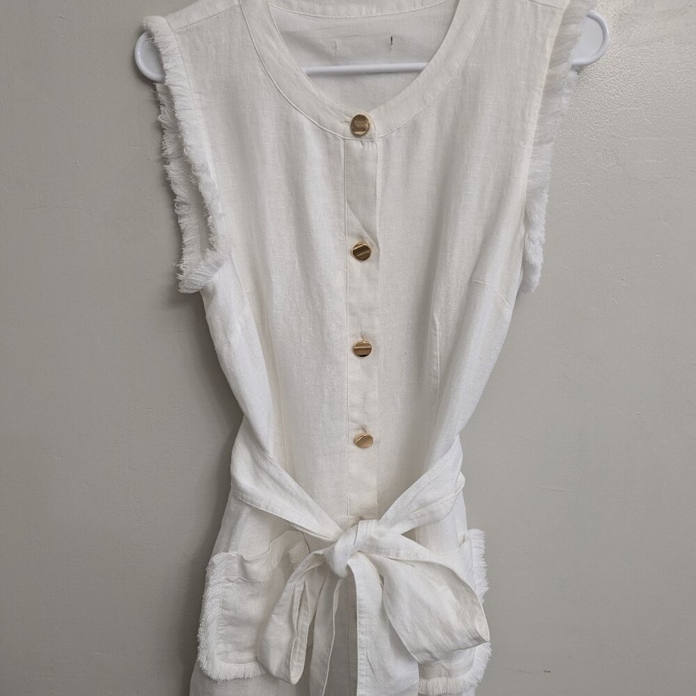 J.Crew Mini White Linen Shirtdress